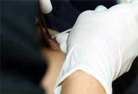 Piercen der Piercingstelle